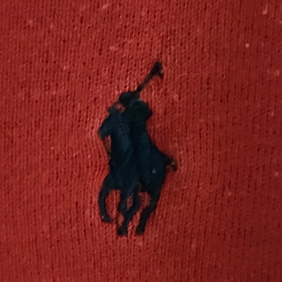 Polo Ralph Lauren Men XL Pima Cotton V-Neck Sweater Orange Red Pony Logo Classic - Picture 3 of 5